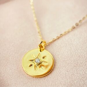 14k Plated S925 0.06ctw Moissanite Super Star Pendant Necklace